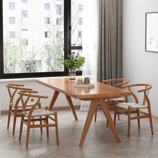Tavolo da pranzo rettangolo tavolo da pranzo in legno massiccio con 4 gambe per sala da pranzo