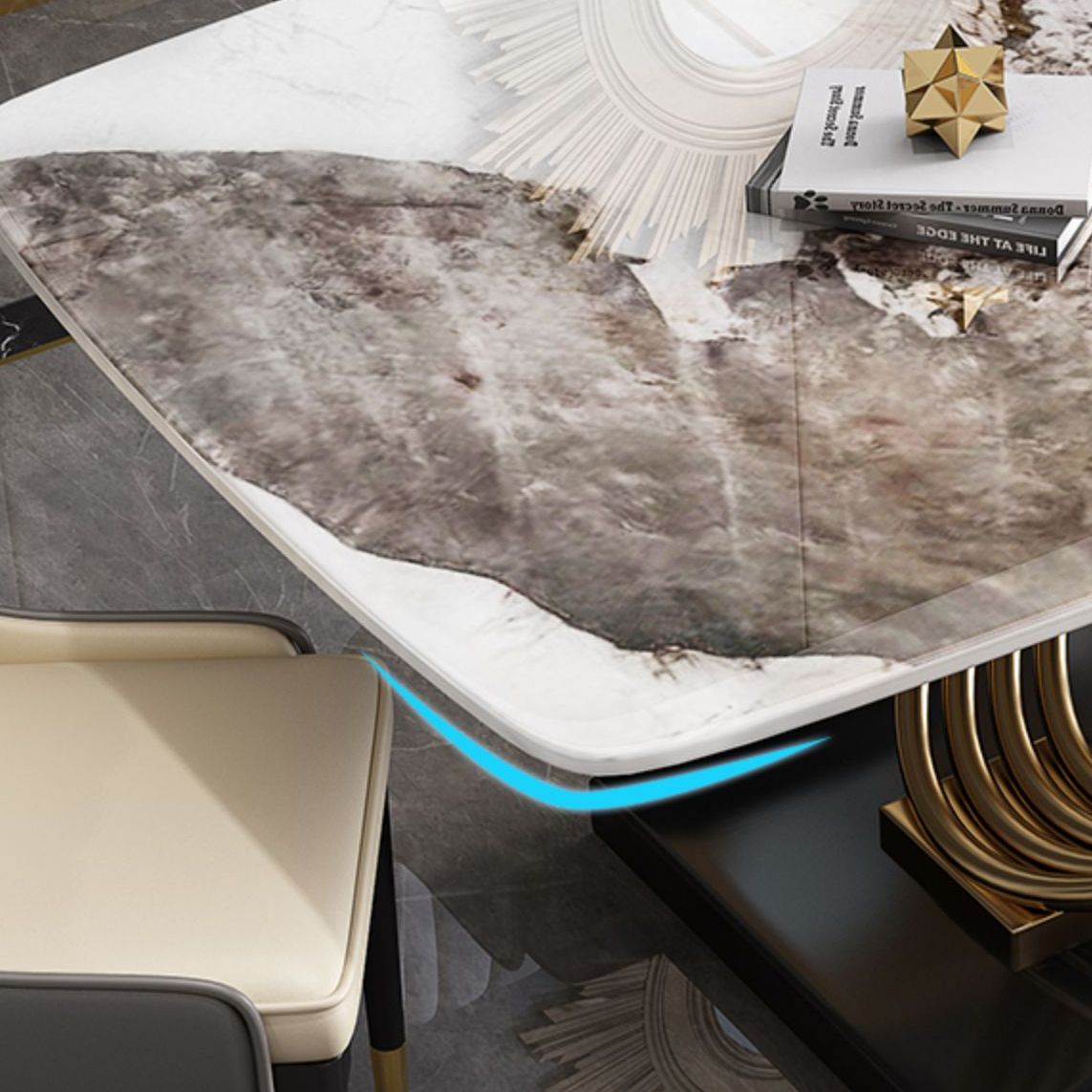 Rectangle Pedestal Dining Site Table Stone Dining Room Collection for Home Clearhalo ' dining_table' 'Dining Tables & Seating' 'Dining Tables' 'furn' 'furn_dining_table' 'Furniture' 'furniture_dining_table' 'Kitchen & Dining Furniture' 'kitchen&dining_furn' 'kitchen' 'kitchen_dining_table' 1200x1200_1eec508b-6a04-4eda-966c-35afa1ea7902