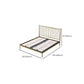 Metal and Wood Standard Bed Rectangular Slat Bed with Headboard
