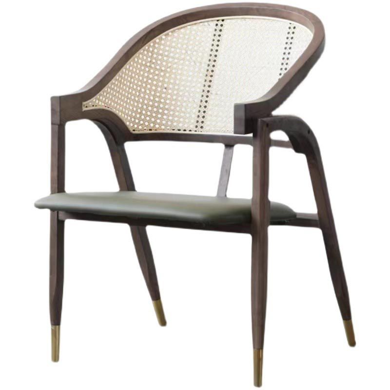 Sillas de comedor de ratán glamorosa muebles de comedor abiertos con patas de madera en acabado mate