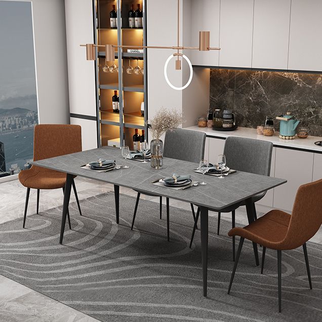 Sintered Stone Three-Color Dining Table Modern Style 4 Legs Table for Dining Room Clearhalo ' dining_table' 'Dining Tables & Seating' 'Dining Tables' 'furn' 'furn_dining_table' 'Furniture' 'furniture_dining_table' 'Kitchen & Dining Furniture' 'kitchen&dining_furn' 'kitchen' 'kitchen_dining_table' 1200x1200_1ef042c9-df06-4af1-9a5d-88d712e0764c