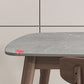 Mid-century Dining Table Stone Top Dining Table with Solid Wood Base