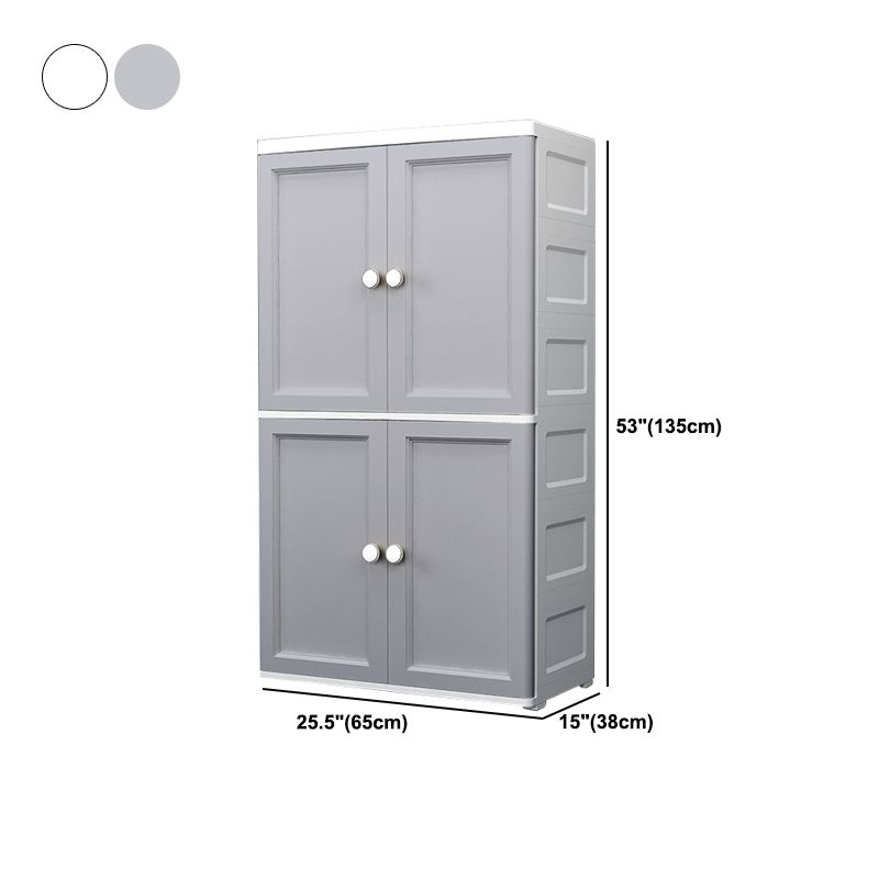 Armoire de rangement en plastique mat en plastique pour armoire contemporaine de chambre à coucher avec porte à charnière