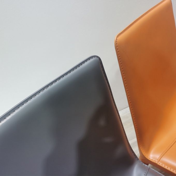 Eetkamerstoelen van kunstleer Moderne bijzetstoelen met metalen onderstel