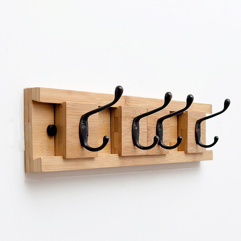 Muur gemonteerde hal boom midden eeuw moderne houten halboom met metalen haak