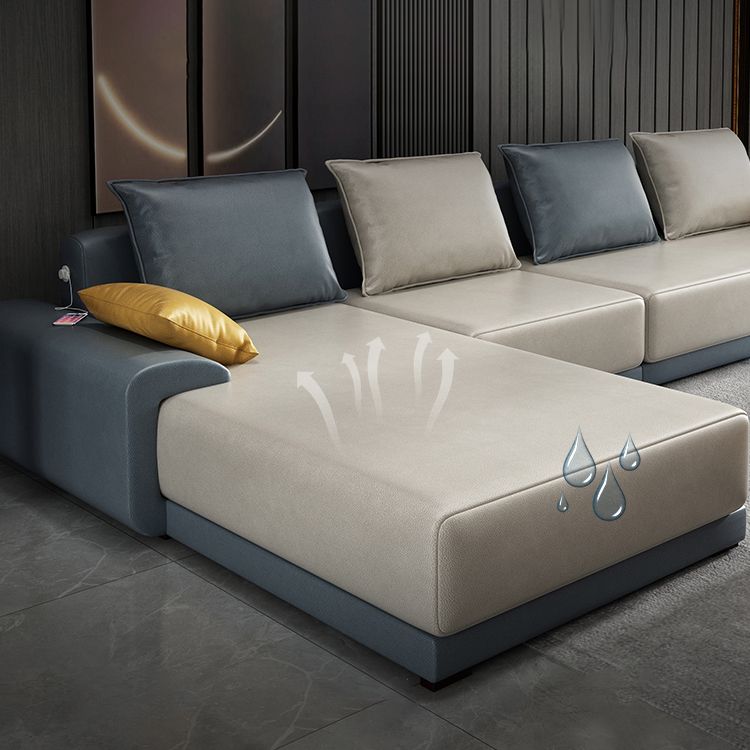 Contemporary Removable Cushions Loose Back Sofa with Reversible Chaise for Living Room Clearhalo 'furn' 'furn_sectionals' 'Furniture' 'furniture_sectionals' 'kitchen' 'kitchen_sectionals' 'Living Room Furniture' 'Sectionals' 1200x1200_1ef50e5f-c241-4466-8e69-8f89dac89365