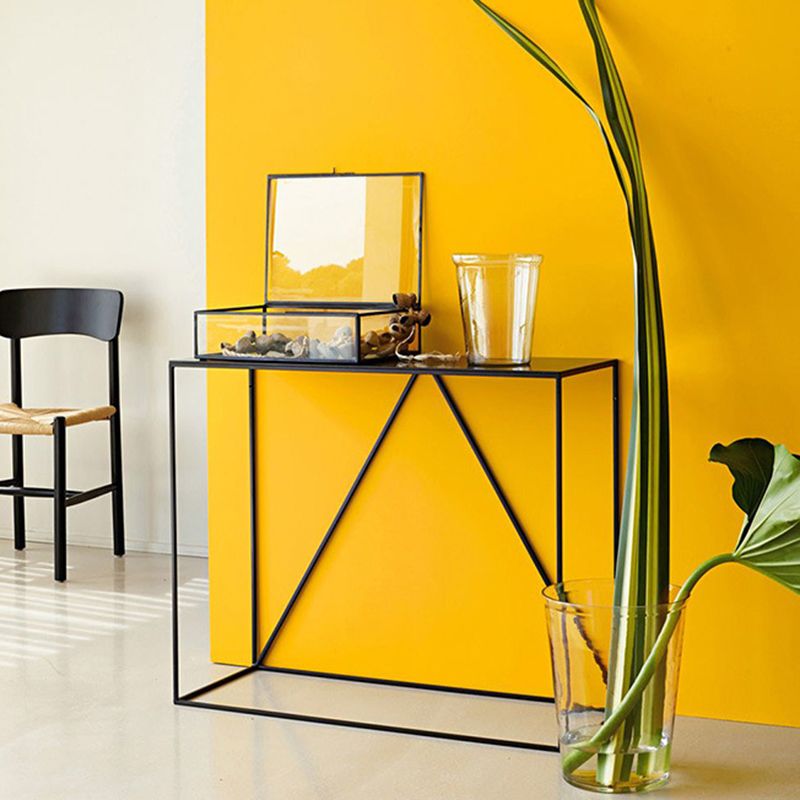 Contemporary Console Accent Table Antique Finish Sofa Console Table in Metal