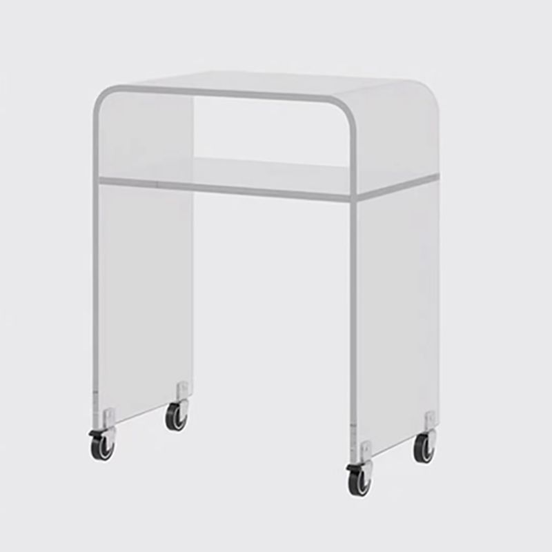 Sled 1 Single Coffee Table Clear Acrylic Cocktail Table with Casters Clearhalo 'Coffee & Accent Tables' 'Coffee Tables' 'coffee_tables' 'furn' 'furn_coffee_tables' 'Furniture' 'furniture_coffee_tables' 'Living Room Furniture' 1200x1200_1ef57744-9e0f-4795-bcb5-17291a68b66e