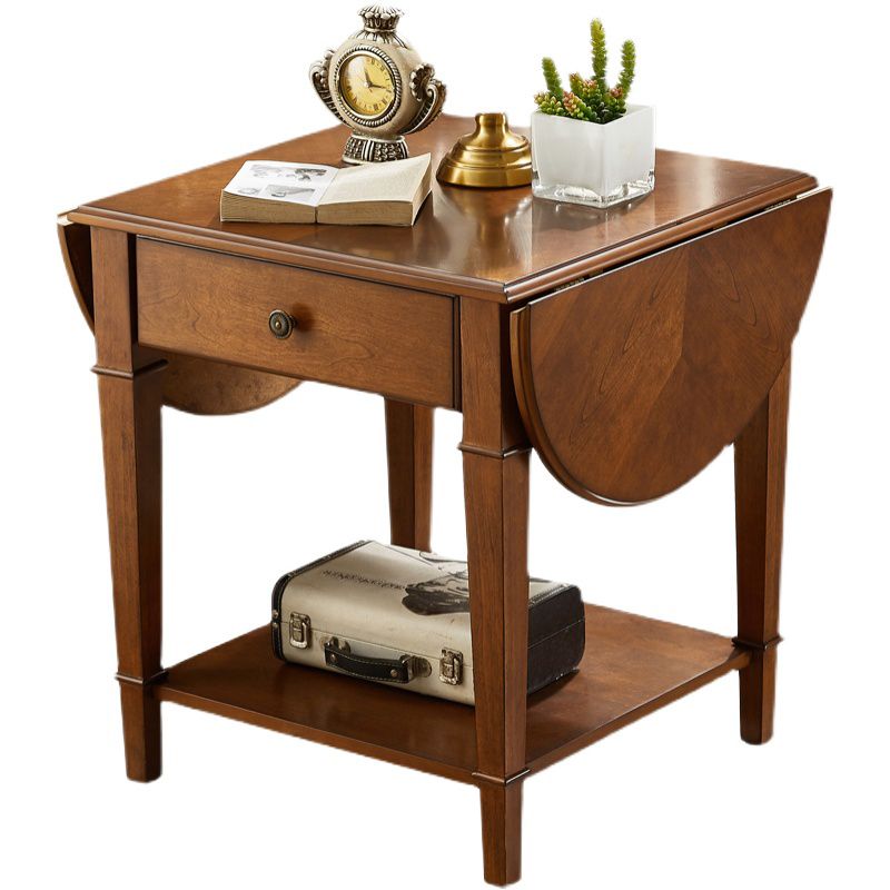 Solid Wood Cocktail Table with Shelf and Drawers Mid-Century Modern Clearhalo 'Coffee & Accent Tables' 'Coffee Tables' 'coffee_tables' 'furn' 'furn_coffee_tables' 'Furniture' 'Living Room Furniture' 1200x1200_1ef61a51-4f38-4731-aa69-fafeed2da533