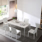 Simple White Kitchen Dining Table Sintered Stone Standard Dining Table with 4 Legs Base Clearhalo ' dining_table' 'Dining Tables & Seating' 'Dining Tables' 'Furniture' 'furniture_dining_table' 'Kitchen & Dining Furniture' 'kitchen&dining_furn' 'kitchen' 'kitchen_dining_table' 1200x1200_1ef82ef1-7971-4ae5-815f-41d22c628db1