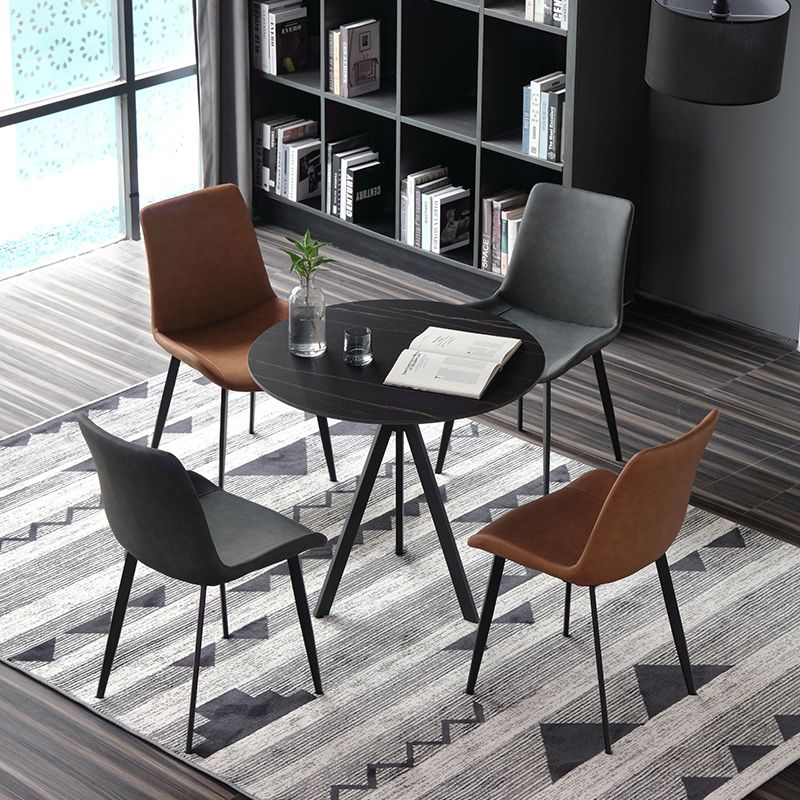 Contemporary Round Shape Standard Dining Table Sintered Stone Dining Table for Kitchen Clearhalo ' dining_table' 'Dining Tables & Seating' 'Dining Tables' 'furn' 'furn_dining_table' 'Furniture' 'furniture_dining_table' 'Kitchen & Dining Furniture' 'kitchen&dining_furn' 'kitchen' 'kitchen_dining_table' 1200x1200_1ef9b83f-1d18-472e-bd19-a97e73a18d67