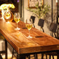 Mesa de bar rectangular con tapa de madera de pino, mesa de pub industrial con base de caballete en negro