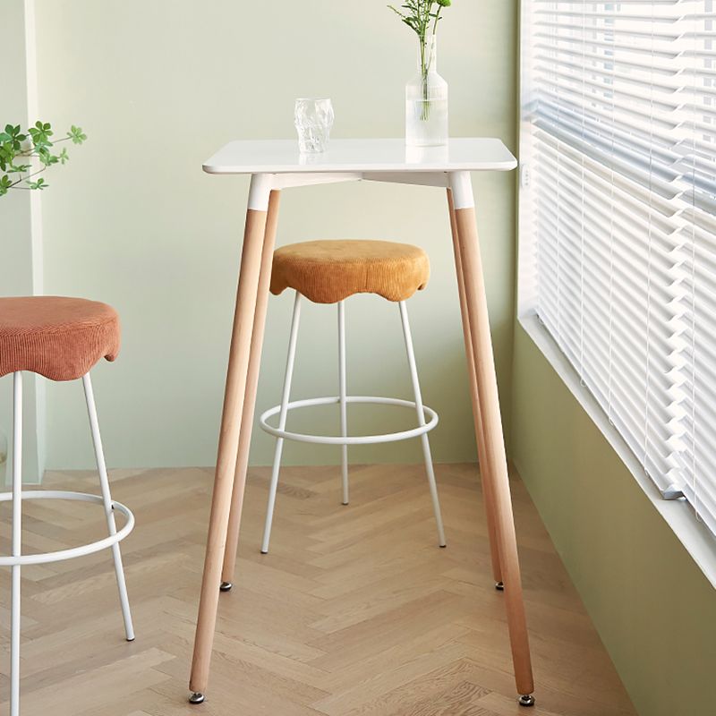 Beech Solid Wood Legs Bar Table Glam Round and Square Bar Table