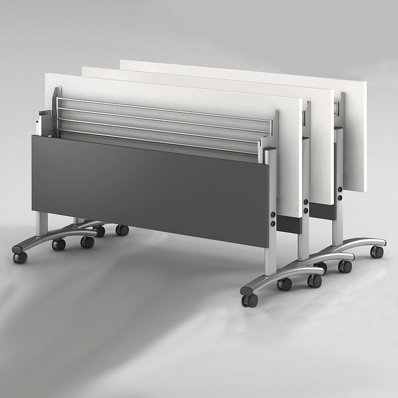 Modern Style Office Desk Rectangular Shape Wooden Conference Table with 2-Legs for Office