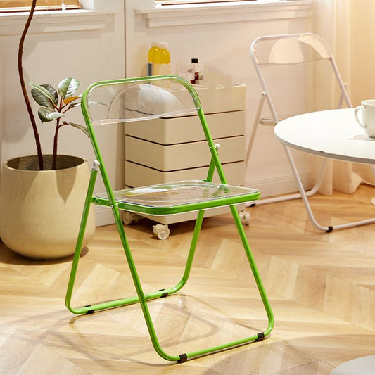 Sillas de comedor de brazo sin brazo de metal abiertos de plegamiento contemporáneo (juego de 4/8)