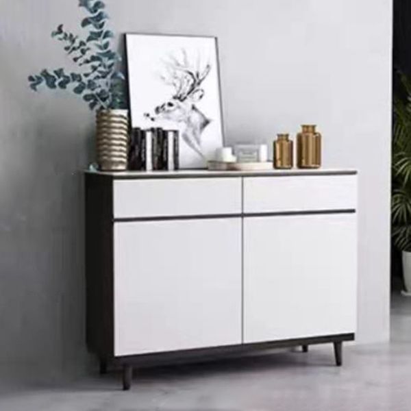 Modern Engineered Wood 33.4"H Sideboard Buffet 2-Drawer Dining Room Buffet Server Clearhalo 'buffet_sideboard' 'Buffets & Sideboards' 'furn' 'furn_buffet_sideboard' 'Furniture' 'Kitchen & Dining Furniture' 1200x1200_1efbf8f3-8400-4cc3-b9b5-685352b33fcc