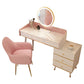 Wood Mirrored Vanity Desk with 5/6 Drawers Luxurious Dressing Table Clearhalo 'Bedroom Furniture' 'furn' 'furn_makeup_vanities' 'Furniture' 'Makeup Vanities' 'makeup_vanities' 1200x1200_1efccd41-c2a4-4ad7-9bbf-bdbc46268af4