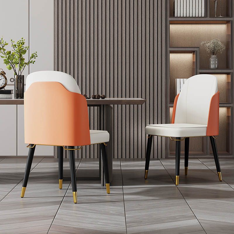 Nordic Style Wood Dining Chair PU Leather Armless Dining Chairs for Home Use Clearhalo ' kitchen&dining_furn' 'Dining Chairs' 'Dining Tables & Seating' 'dining_chair' 'furn' 'furn_dining_chair' 'Furniture' 'furniture_dining_chair' 'Kitchen & Dining Furniture' 'kitchen' 1200x1200_1efe56a5-345b-40b3-9d51-dcd4a14accfc