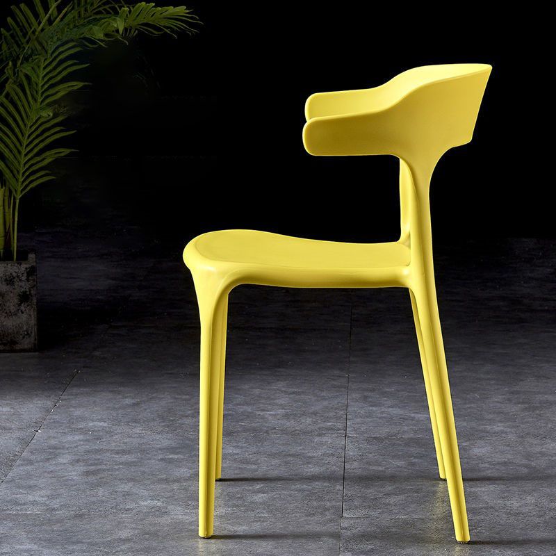 Scandinavian Plastic Restaurant Arm Chair Open Matte Finish Dining Chair Clearhalo 'Dining Chairs' 'Dining Tables & Seating' 'dining_chair' 'furn' 'furn_dining_chair' 'Furniture' 'furniture_dining_chair' 'Kitchen & Dining Furniture' 1200x1200_1efee0a8-d71d-43ab-9435-a12013109c35