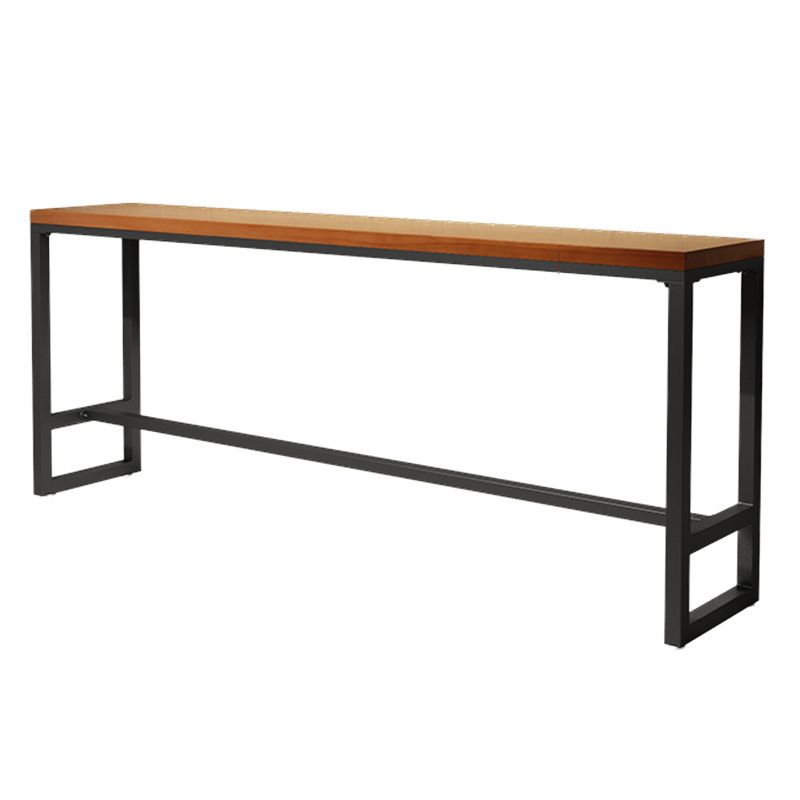 Rechteckiger Bar-Esstisch aus Holz. Moderner Bartisch mit Bockgestell in Schwarz