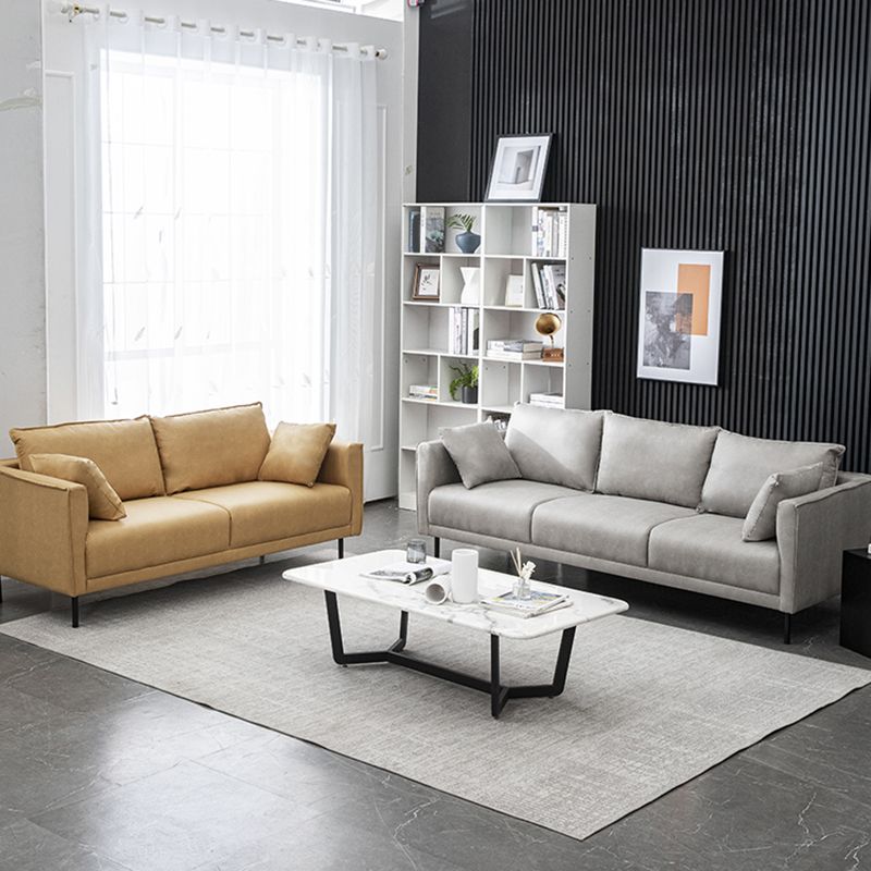 Modern Style Solid Wood Base Sponge Cushion Filled with Pillow Rectangular Sofa Clearhalo 'furn' 'furn_sofas' 'Furniture' 'furniture_sofas' 'kitchen' 'kitchen_sofas' 'Living Room Furniture' 'Sofa' 'sofas' 1200x1200_1eff430a-03dd-4551-881b-03bcdccb85f5