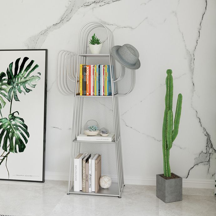 Modern Standard Bookshelf Closed Back Metal Bookcase for Home