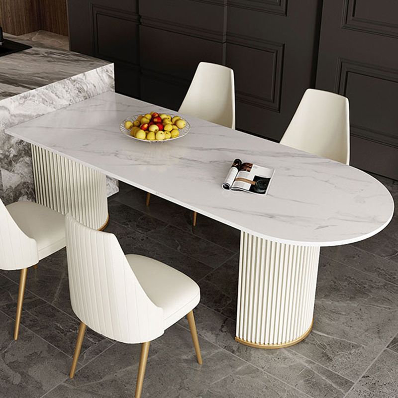 Metal Contemporary Free Form Dining Table Sintered Stone Table for Dining Room Clearhalo ' dining_table' 'Dining Tables & Seating' 'Dining Tables' 'furn' 'furn_dining_table' 'Furniture' 'furniture_dining_table' 'Kitchen & Dining Furniture' 'kitchen&dining_furn' 'kitchen' 'kitchen_dining_table' 1200x1200_1f00b909-10da-49e5-ab6c-fd30aad34ed8