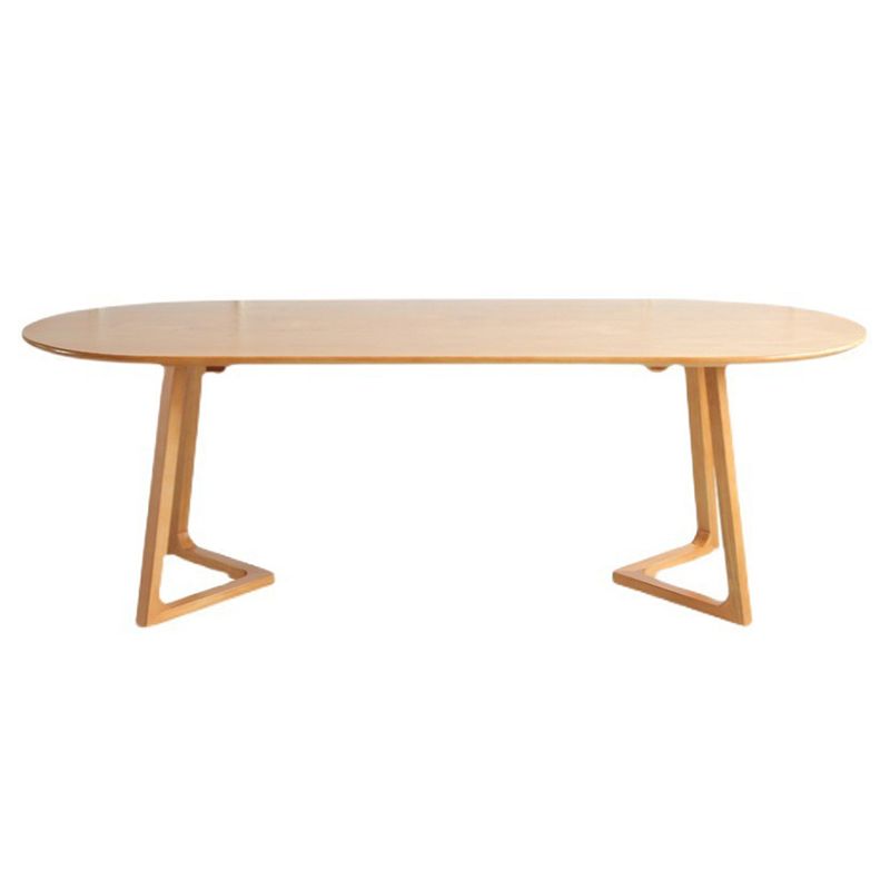 Contemporary Oval Dining Table Solid Wood Dining Table with Sled Base Clearhalo 'Dining Tables & Seating' 'Dining Tables' 'dining_table' 'furn' 'furn_dining_table' 'Furniture' 'furniture_dining_table' 'Kitchen & Dining Furniture' 'kitchen' 'kitchen_dining_table' 1200x1200_1f0240b7-1af8-457b-b18c-ff280386fb15