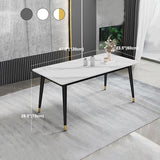 Mesa de 4 patas de 4 patas Mesa de comedor de rectángulo de lujo tradicional