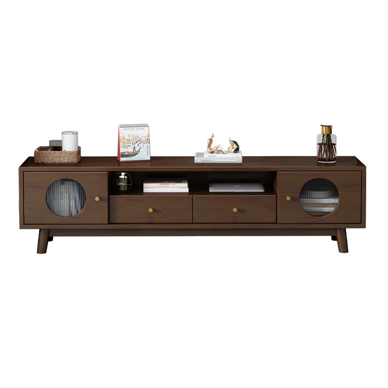 17.72"H TV Stand Contemporary Style Solid Wood TV Console with 2 Drawers Clearhalo 'furn' 'furn_tv_stands_entertainment_centers' 'Furniture' 'Living Room Furniture' 'TV Stands & Entertainment Centers' 'TV Stands & Media Storage Furniture' 'tv_stands_entertainment_centers' 1200x1200_1f033736-29e8-4c50-a749-a5689a50cd43