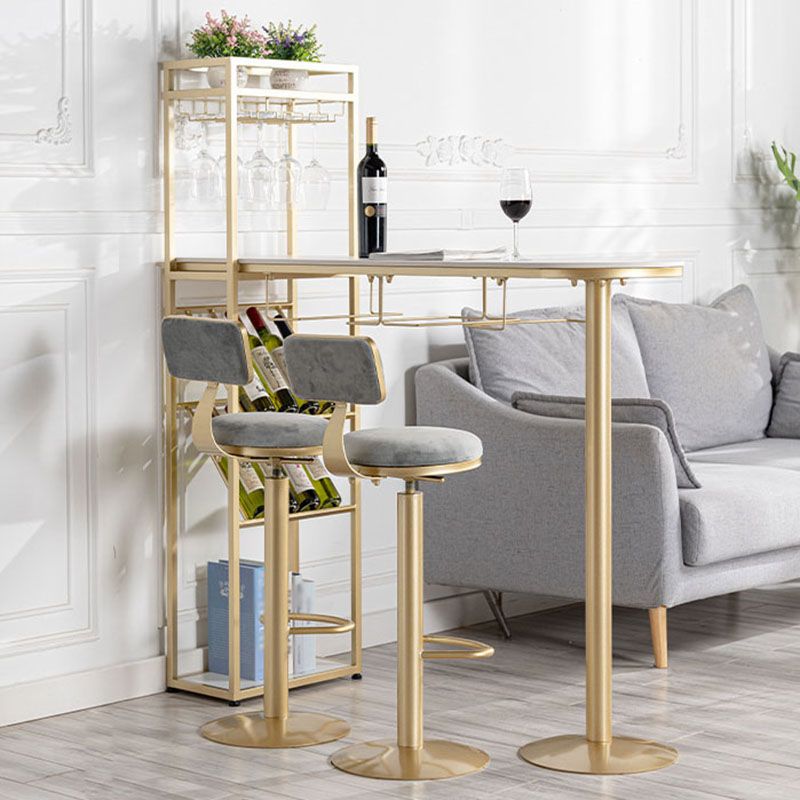 Nordic Style Bar Table Stone Top Pub Table with Wine Cabinet for Dining Room Clearhalo 'Bar Furniture' 'Bar Tables' 'bar_tables' 'furn' 'furn_bar_tables' 'Furniture' 'furniture_bar_tables' 'Kitchen & Dining Furniture' 'kitchen&dining_furn' 'kitchen' 1200x1200_1f037e37-5c9c-4902-a958-1369c0b83ec5