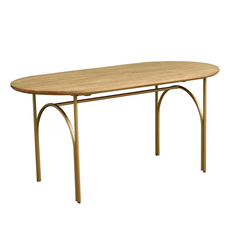 Contemporary Solid Wood Khaki Dining Table Oval Shape Standard Dining Table for Kitchen Clearhalo ' dining_table' 'Dining Tables & Seating' 'Dining Tables' 'furn' 'furn_dining_table' 'Furniture' 'furniture_dining_table' 'Kitchen & Dining Furniture' 'kitchen&dining_furn' 'kitchen' 'kitchen_dining_table' 1200x1200_1f04414e-0e42-474e-894f-78778cd60740