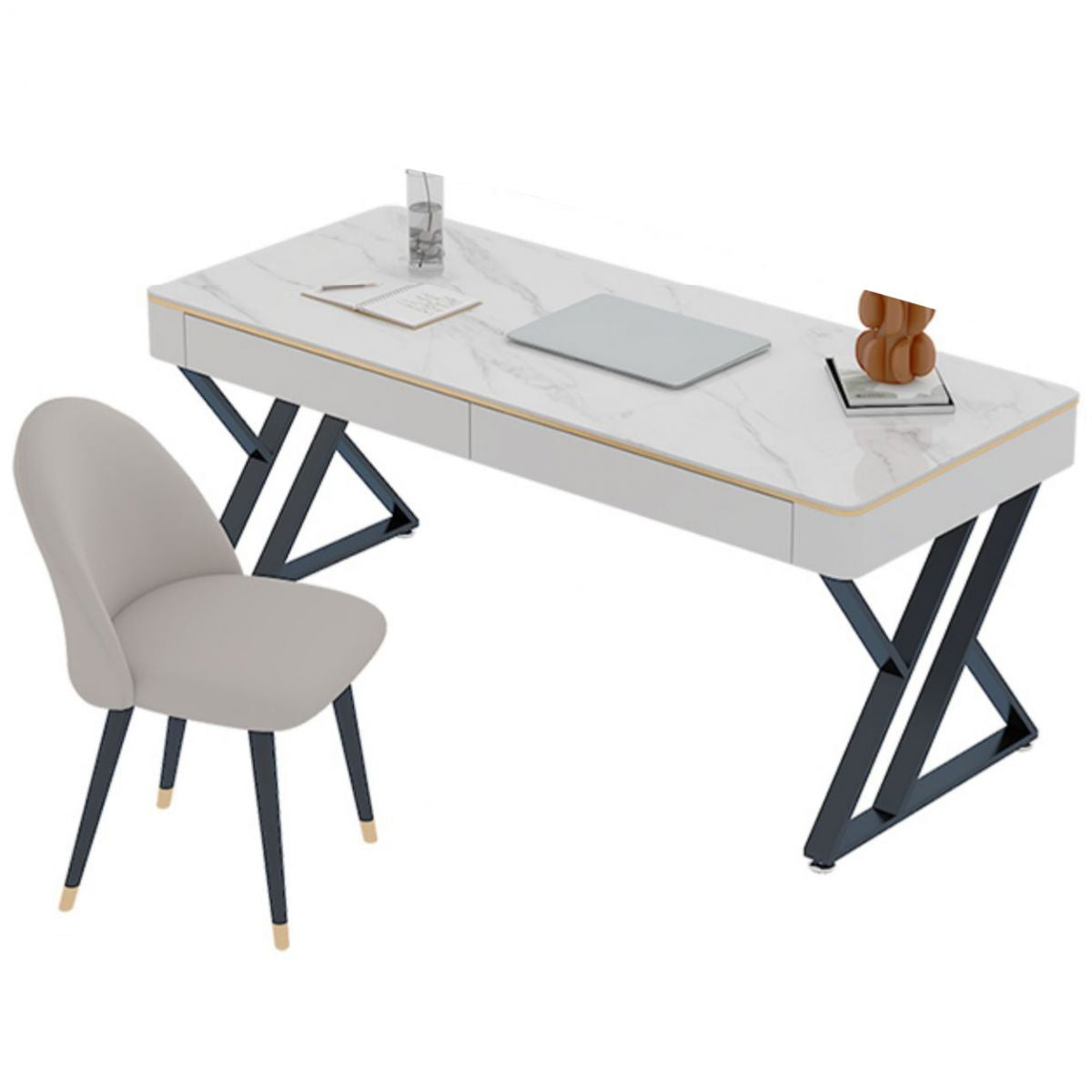 Glam Curved Office Desk Antique Finish Computer Desk with 2 Storage Drawers Clearhalo 'furn' 'furn_office_desk' 'Furniture' 'Office Desks' 'Office Furniture' 'office_desk' 1200x1200_1f05d47c-6121-4327-a08b-bcdc9d609ac5