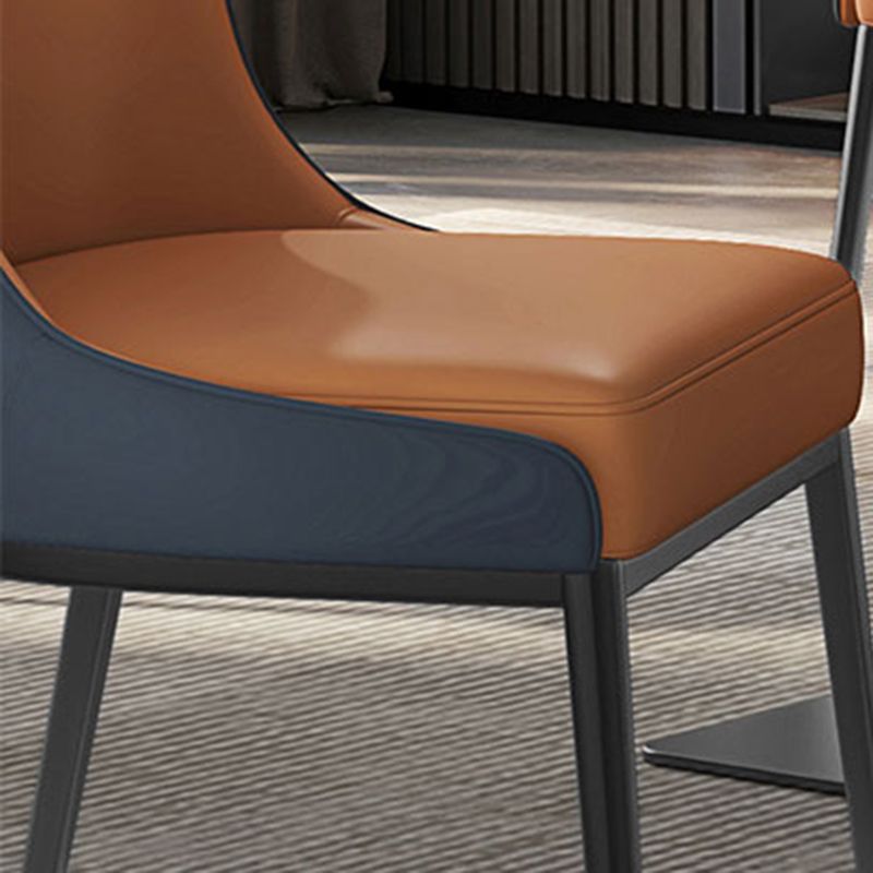Contemporary Wingback Side Chair Faux Leather Armless Dining Chairs Clearhalo 'Dining Chairs' 'Dining Tables & Seating' 'dining_chair' 'furn' 'furn_dining_chair' 'Furniture' 'Kitchen & Dining Furniture' 1200x1200_1f07ae61-b9fe-471f-9fcd-e1a690f82787