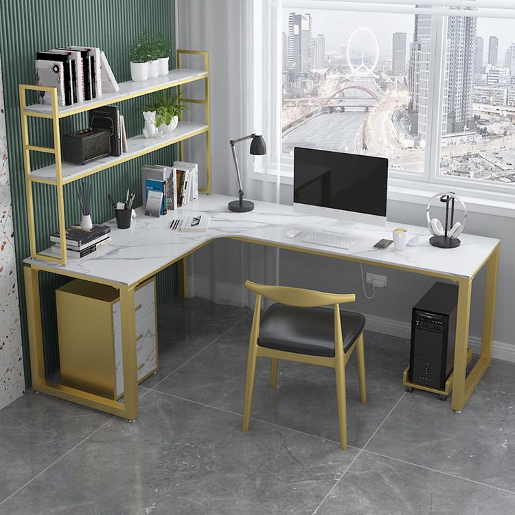 Glam Style Office Desk L-Shape Office and Study Room Writing Desk Clearhalo 'Furniture' 'furniture_office_desk' 'Office Desks' 'Office Furniture' 'office_desk' 1200x1200_1f0815a8-d97b-4506-aebc-746281dcca23