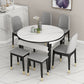 Slate and Wood Table Contemporary Retractable Round Dining Table Clearhalo 'Dining Tables & Seating' 'Dining Tables' 'dining_table' 'furn' 'furn_dining_table' 'Furniture' 'Kitchen & Dining Furniture' 1200x1200_1f0a22f1-921b-416c-9d2d-163e989d2dac