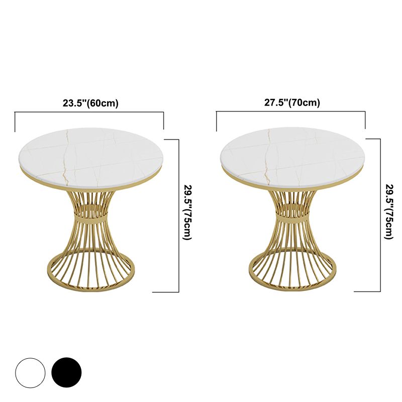 Round Sintered Stone Two-Color Dining Table Glam Pedestal Table for Dining Room Clearhalo ' dining_table' 'Dining Tables & Seating' 'Dining Tables' 'furn' 'furn_dining_table' 'Furniture' 'furniture_dining_table' 'Kitchen & Dining Furniture' 'kitchen&dining_furn' 'kitchen' 'kitchen_dining_table' 1200x1200_1f0af919-6cd8-411a-94fe-9909878f06b3