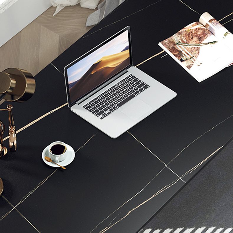 Escritorio de computadora curva glamorosa escritorio de oficina antiguo con patas de metal