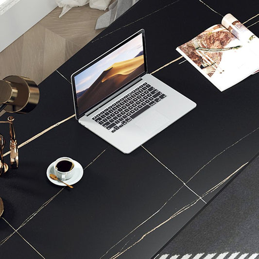 Glam gebogener Computer Schreibtisch Antike Finish Office Desk mit Metallbeinen