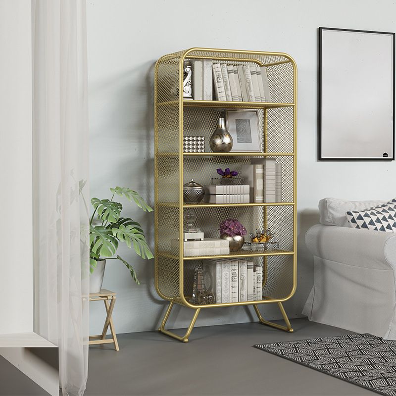 Light Luxury Metal Bookcase Shelf Closed Back Bookcase for Study Room Clearhalo 'Bookcases' 'furn' 'furn_bookcases' 'Furniture' 'Office Furniture' 1200x1200_1f0e1993-0159-434b-bf6e-ed9a35b5322a
