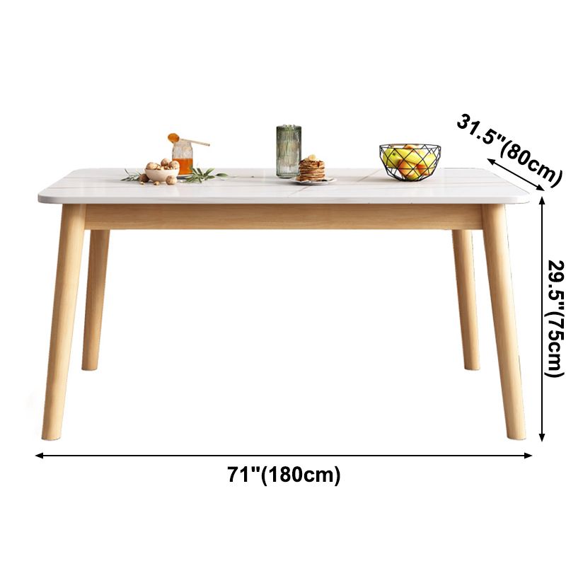 Rubberwood Solid Wood Dining Table Simplicity Dining Table with 4 Legs Clearhalo ' dining_table' 'Dining Tables & Seating' 'Dining Tables' 'Furniture' 'furniture_dining_table' 'Kitchen & Dining Furniture' 'kitchen&dining_furn' 'kitchen' 'kitchen_dining_table' 1200x1200_1f0ef21f-04b9-4914-827d-19ebdd087854