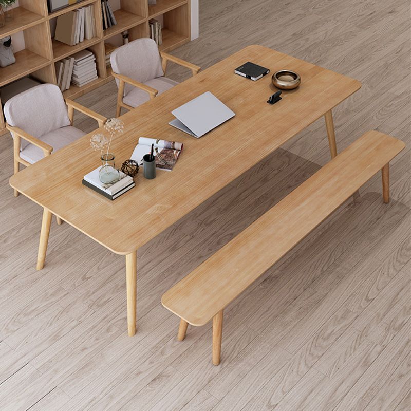 Modern Solid Wood Office Desk 29.53" Tall Curved Writing Desk Clearhalo 'furn' 'furn_office_desk' 'Furniture' 'Office Desks' 'Office Furniture' 'office_desk' 1200x1200_1f0fd765-2651-4735-98a2-99d8ecc4ebed