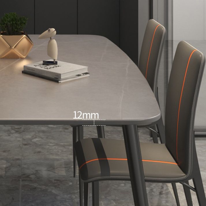 Sintered Stone Indoor Table in Grey Industrial Kitchen Table with 4 Legs Clearhalo 'Dining Tables & Seating' 'Dining Tables' 'dining_table' 'furn' 'furn_dining_table' 'Furniture' 'furniture_dining_table' 'Kitchen & Dining Furniture' 'kitchen' 'kitchen_dining_table' 1200x1200_1f10d7c1-8b39-4289-82f1-cf2039f0f257
