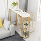 Faux Marble Bistro Bar Table Rectangle Metal Base Bar Table for Living Room Clearhalo 'Bar Furniture' 'Bar Tables' 'bar_tables' 'furn' 'furn_bar_tables' 'Furniture' 'Kitchen & Dining Furniture' 1200x1200_1f10e839-43a0-4d55-8e73-bd11e64ebdba