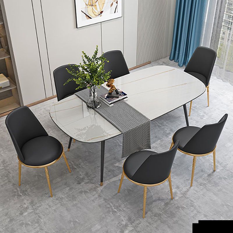 Scandinavian Faux Leather Side Chair for Home Armless Solid Back Chair Clearhalo ' kitchen&dining_furn' 'Dining Chairs' 'Dining Tables & Seating' 'dining_chair' 'furn' 'furn_dining_chair' 'Furniture' 'furniture_dining_chair' 'Kitchen & Dining Furniture' 'kitchen' 1200x1200_1f11e4bd-5ea1-4cea-980a-e6ad9d9aac1e