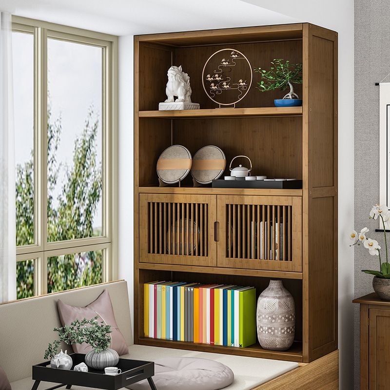 Brown Shelf Bookcase with Doors Vertical Bookshelf for Study Room Clearhalo 'Bookcases' 'Furniture' 'furniture_bookcases' 'Office Furniture' 1200x1200_1f11e4c3-f6d1-4400-baef-977008c96dd4