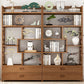 Contemporary Vertical Etagere Open Book Shelf Brown Bamboo Bookshelf for Study Room