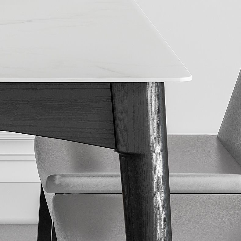 Modern White Dining Table with 4 Legs Rectangle Slate Dining Table Clearhalo 'Dining Tables & Seating' 'Dining Tables' 'dining_table' 'furn' 'furn_dining_table' 'Furniture' 'furniture_dining_table' 'Kitchen & Dining Furniture' 'kitchen' 'kitchen_dining_table' 1200x1200_1f1275ae-4486-4e11-afa3-31833adb66a8