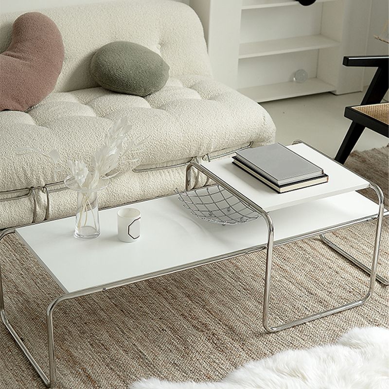 Set da tavolo da cocktail con piano in legno rettangolare semplice e moderno a slitta