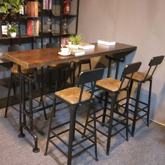 Industrial Bar Dining Table Cafe and Breakroom Bar Stool Table Clearhalo 'Bar Furniture' 'Bar Tables' 'bar_tables' 'furn' 'furn_bar_tables' 'Furniture' 'Kitchen & Dining Furniture' 1200x1200_1f13429d-1ff1-43b5-8e20-584314377b73